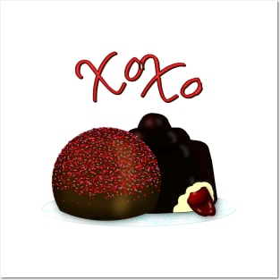 XOXO Valentine Bonbon and Dark Chocolate Covered Cherry Posters and Art